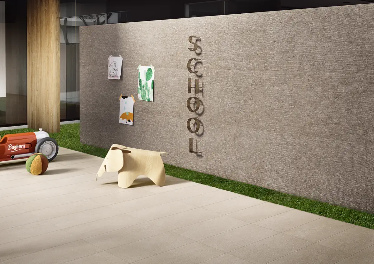 Gres Ergon STONE TALK efekt kamień - aranzacja w eleganckiej lazience
