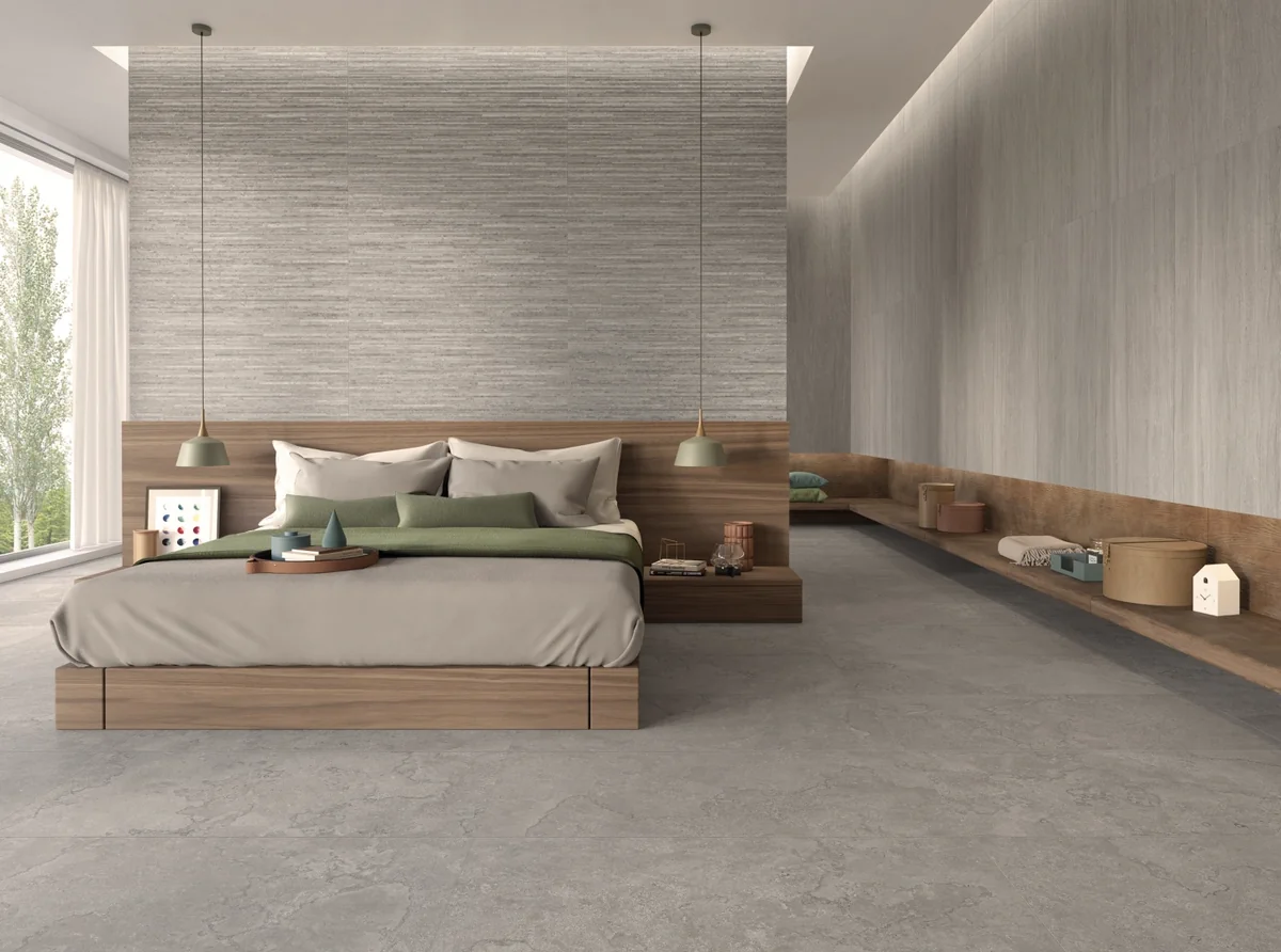 Gres Ergon PORTLAND STONE efekt kamień - aranzacja w elewacji domu