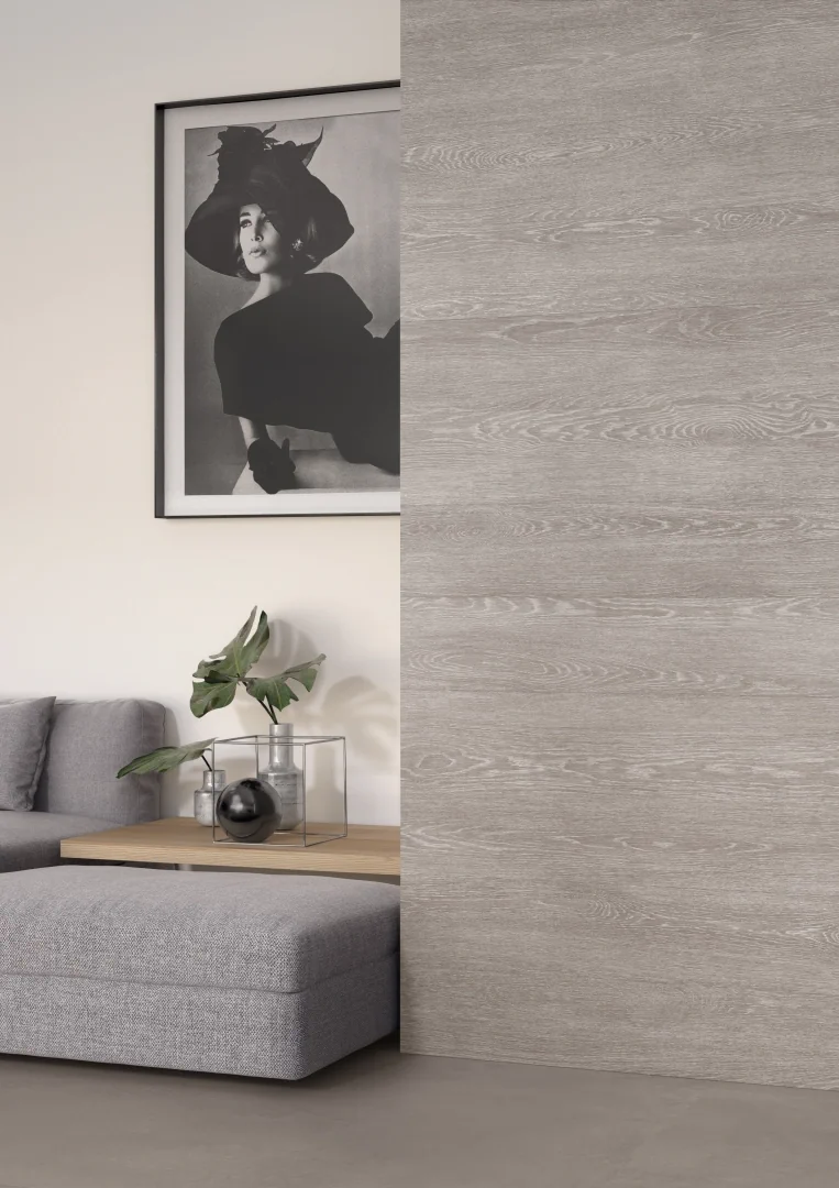 Gres Ergon TR3ND efekt beton, drewno - aranzacja w elewacji domu