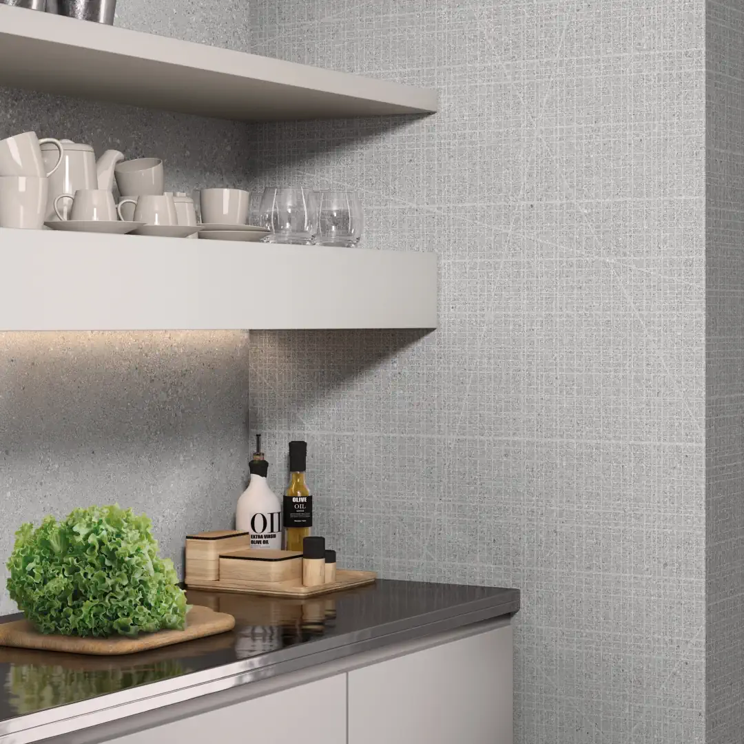 Gres Ergon GRAIN STONE efekt terrazzo - aranzacja w eleganckiej lazience