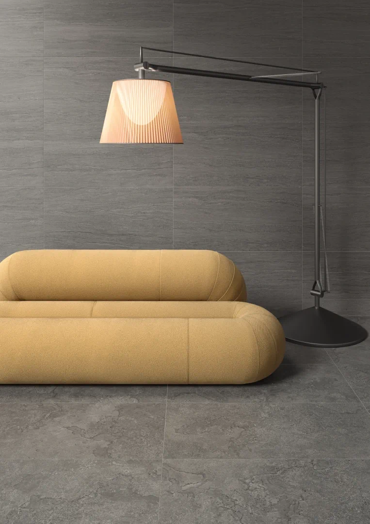 Gres Ergon PORTLAND STONE efekt kamień - aranzacja w eleganckiej lazience