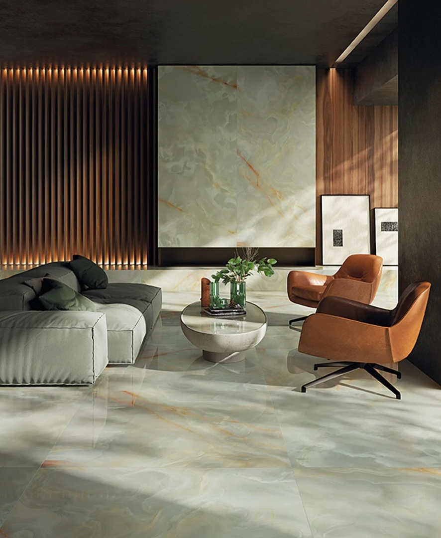 Gres Fap GEMME efekt marmur - aranzacja w eleganckiej lazience