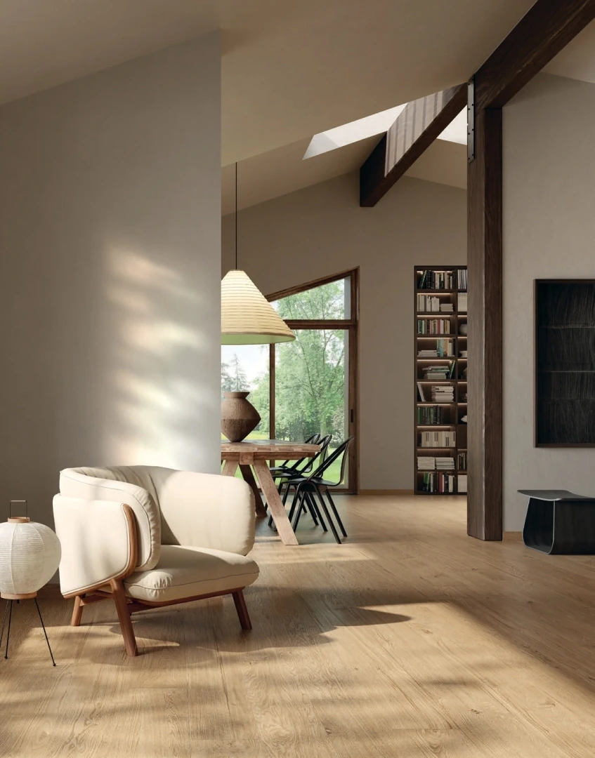 Gres Fap PLEIN AIR efekt drewno - aranzacja w eleganckiej lazience