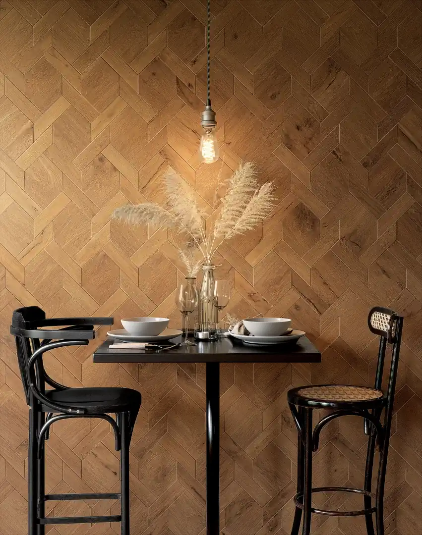 Gres Fap ROOTS efekt drewno - aranzacja w eleganckiej lazience