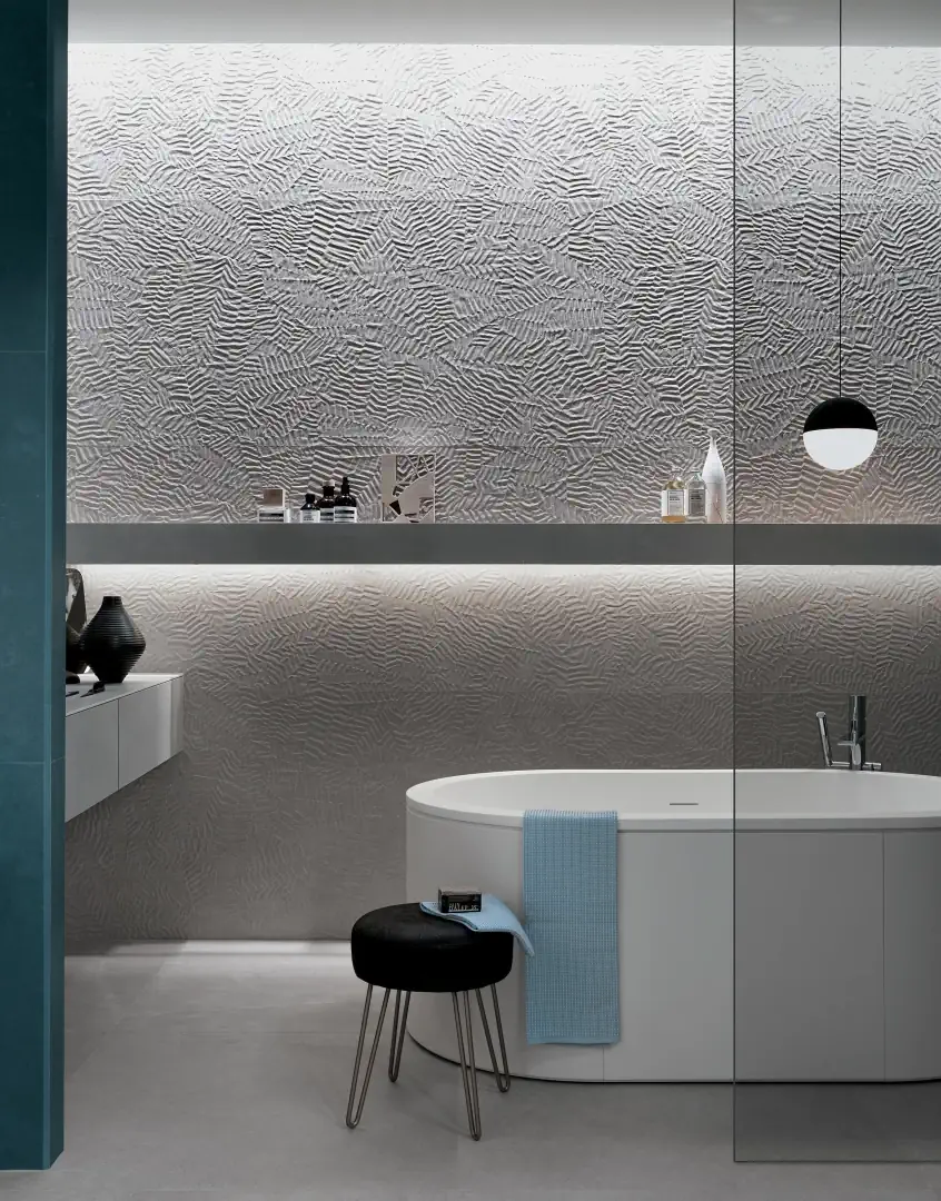 Gres Fap BLOOM efekt beton - aranzacja w elewacji domu
