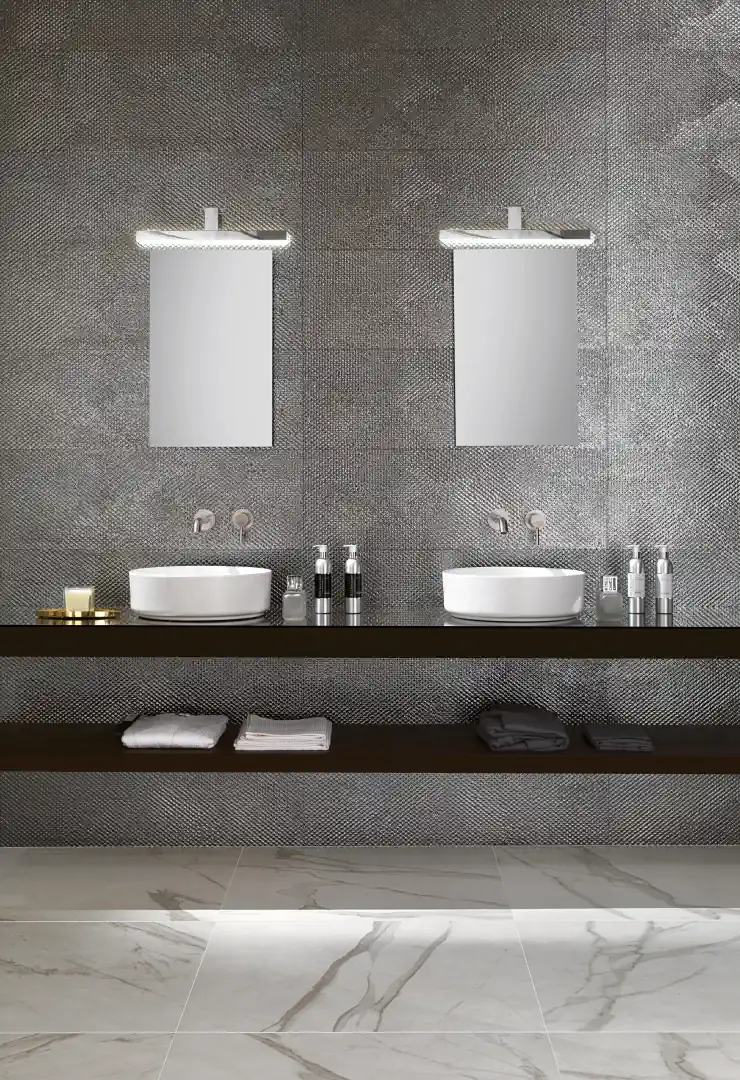 Gres Fap ROMA efekt marmur, kamień - aranzacja w eleganckiej lazience