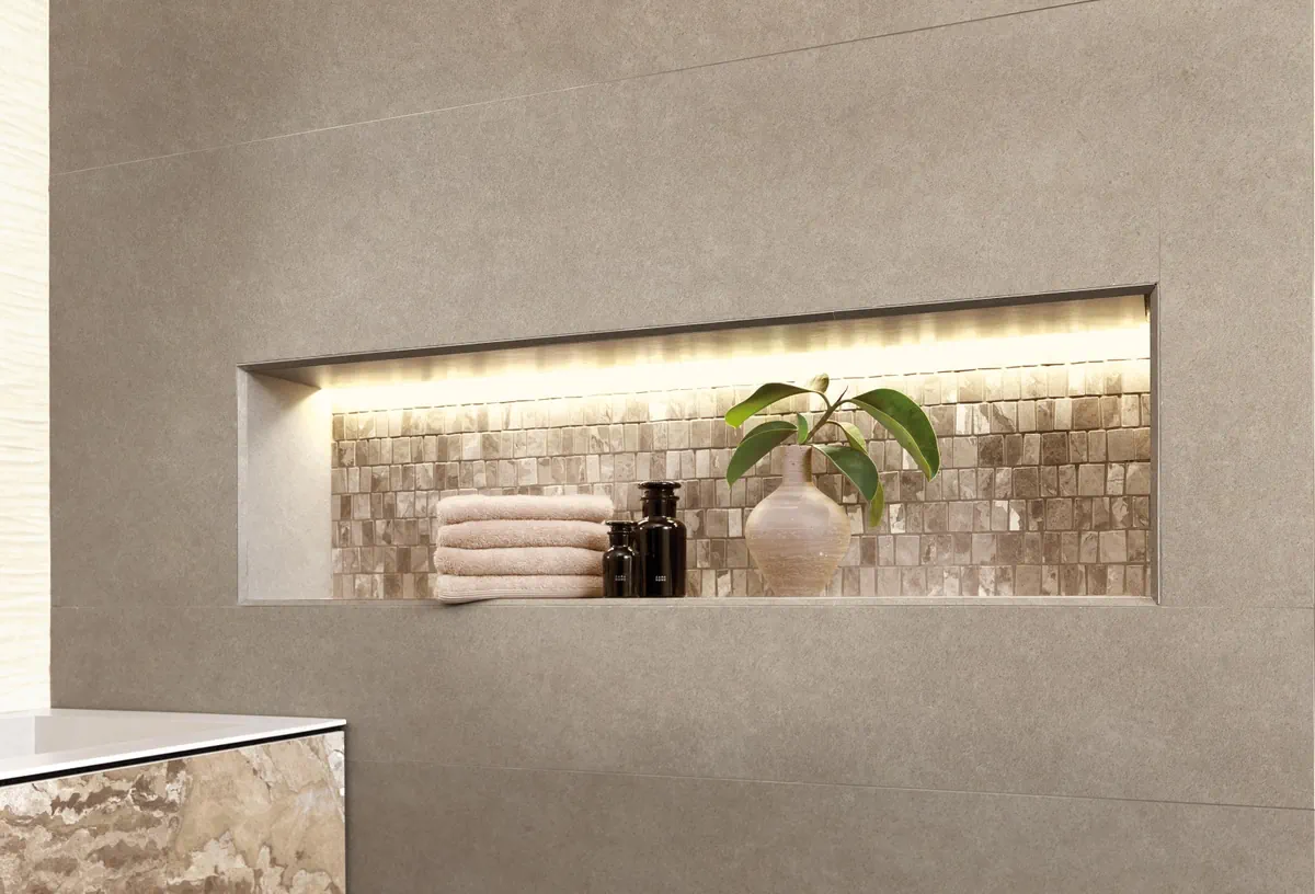 Gres Fap SHEER efekt beton - aranzacja w eleganckiej lazience