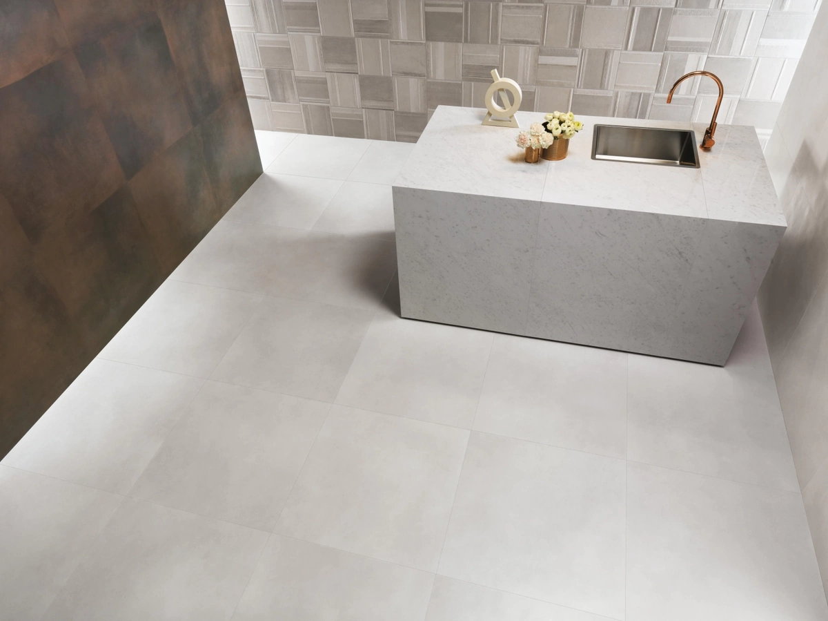 Gres Fap MILANO&FLOOR efekt beton - aranzacja w eleganckiej lazience