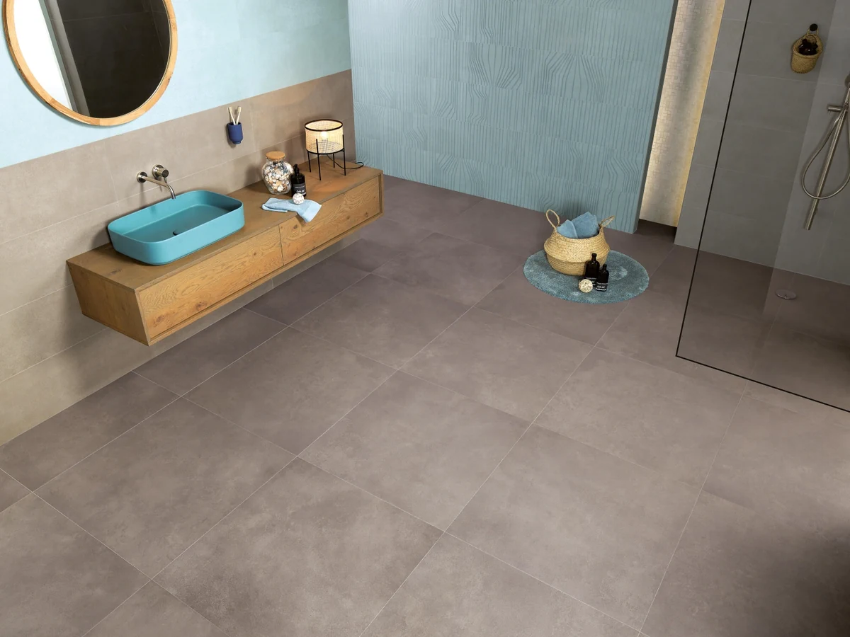 Gres Fap SUMMER efekt beton, kamień - aranzacja w eleganckiej lazience
