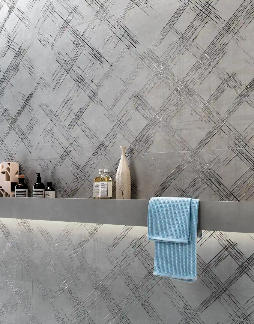 Gres Fap BLOOM efekt beton - aranzacja w eleganckiej lazience