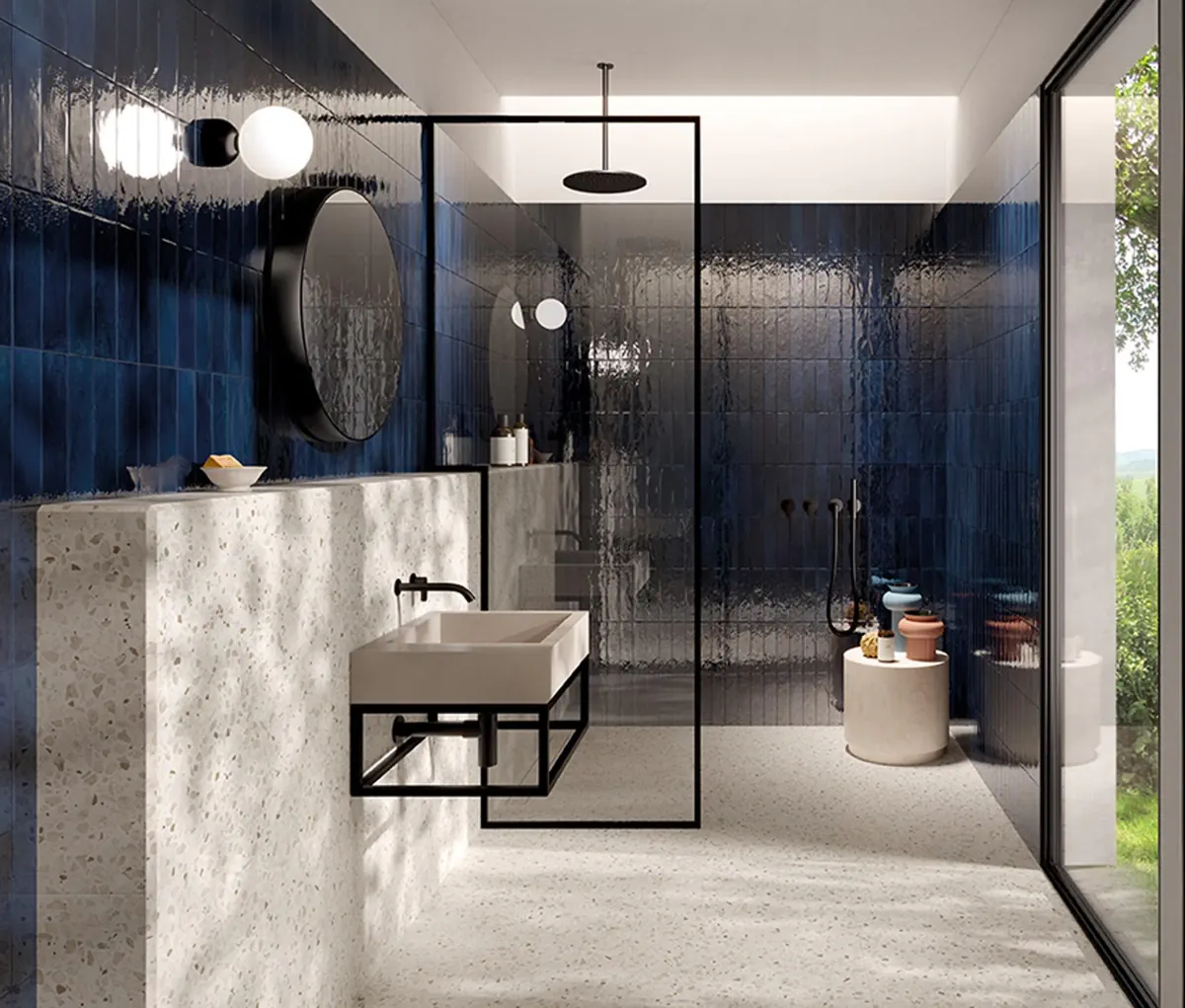 Gres Fap GLIM efekt cegła - aranzacja w eleganckiej lazience