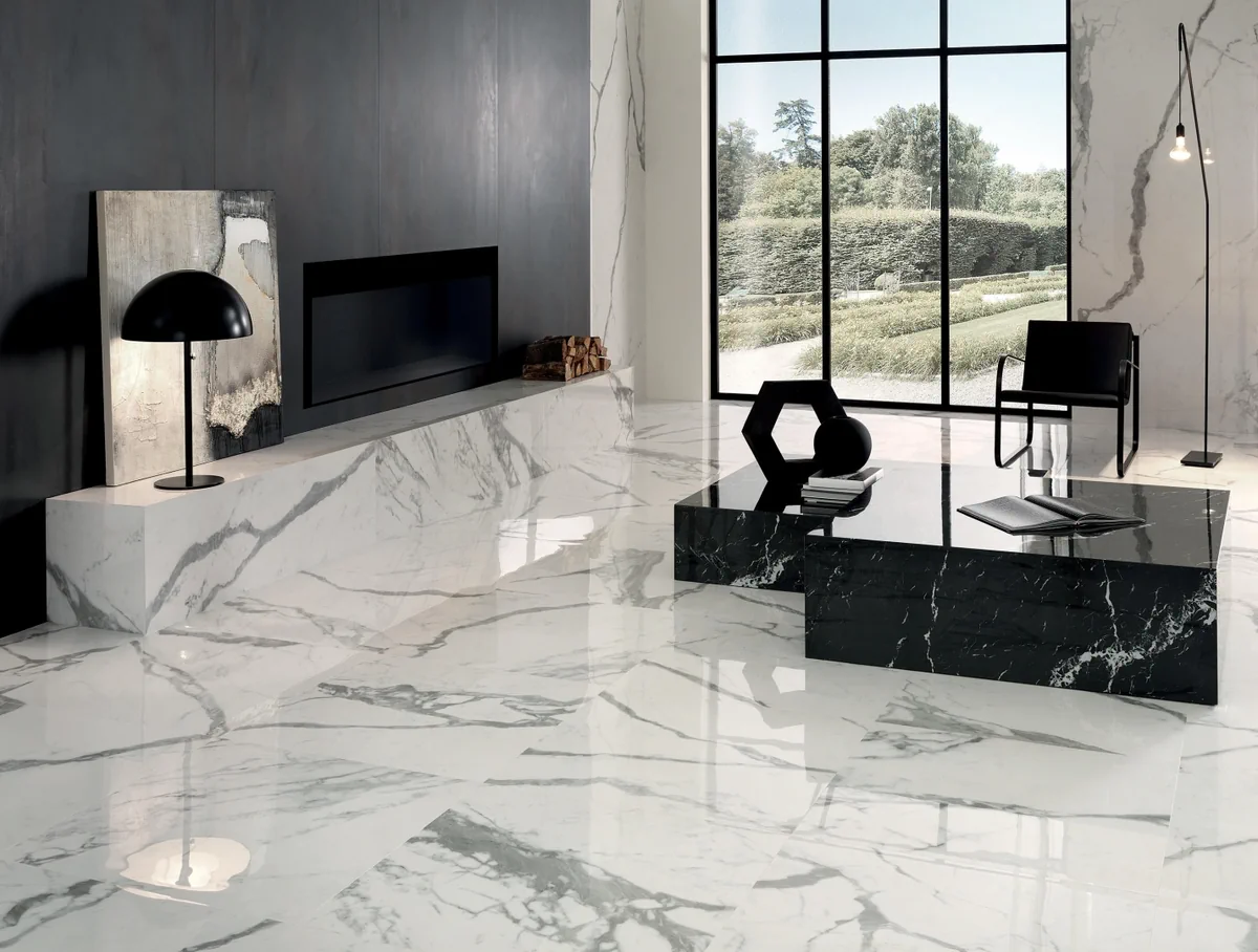 Gres Fap ROMA GOLD efekt marmur - aranzacja w eleganckiej lazience