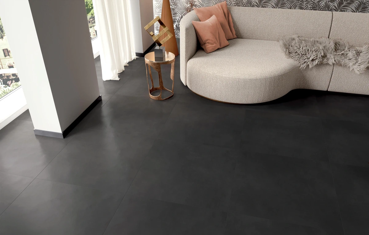 Gres Fap MILANO MOOD efekt beton, kamień - aranzacja w minimalistycznym wnetrzu