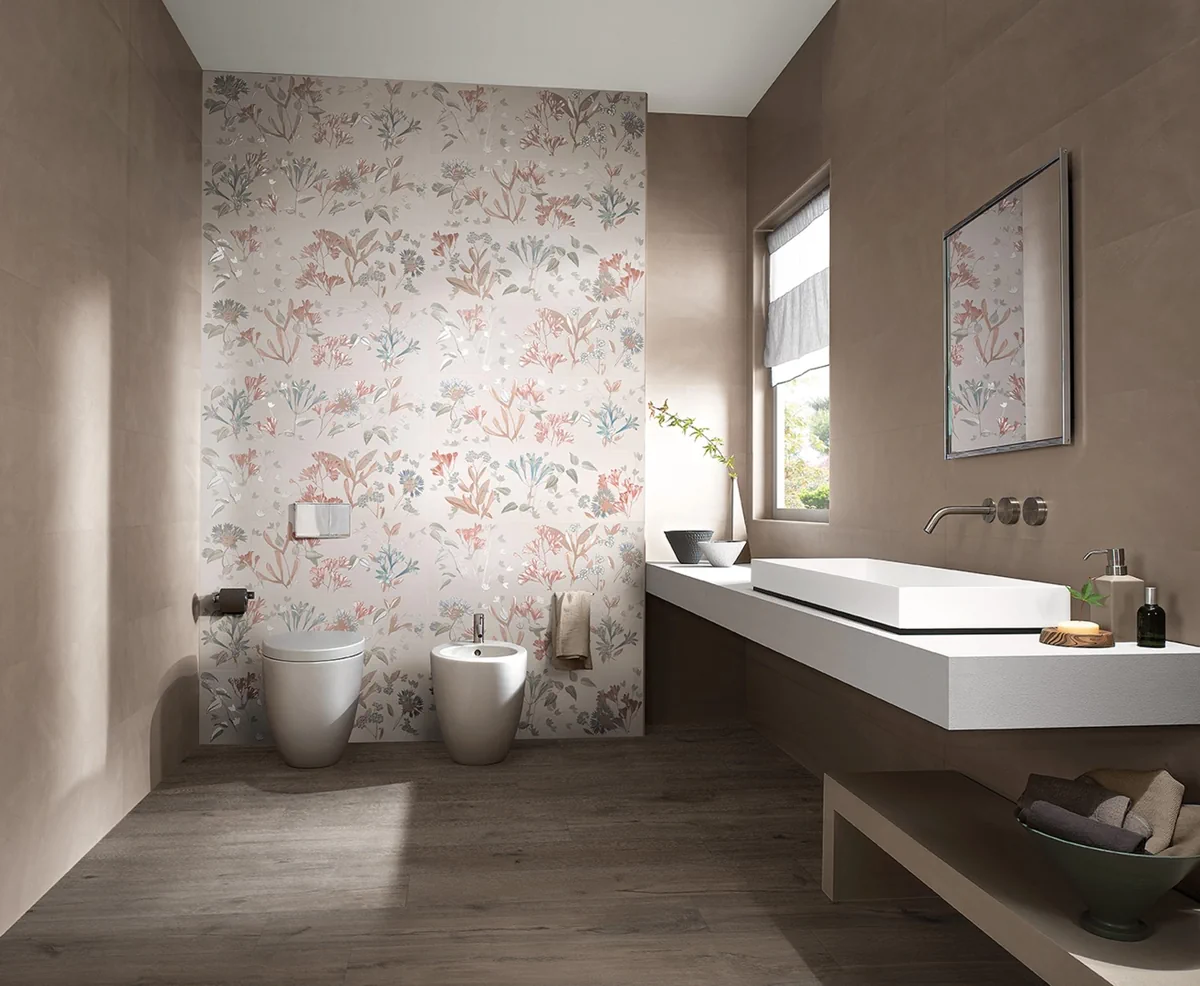 Gres Fap DECO&MORE efekt tapeta - aranzacja w eleganckiej lazience