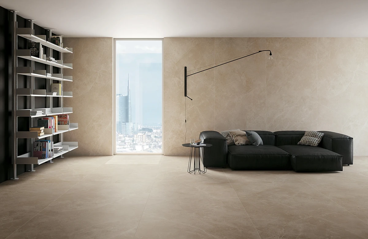 Gres Fap FAP MAXXI efekt marmur, metal, beton - aranzacja w elewacji domu