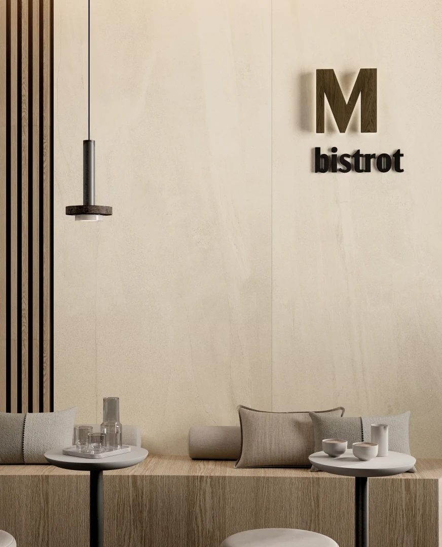 Gres Graniti Fiandre MEGALITH MAXIMUM efekt kamień - aranzacja w eleganckiej lazience