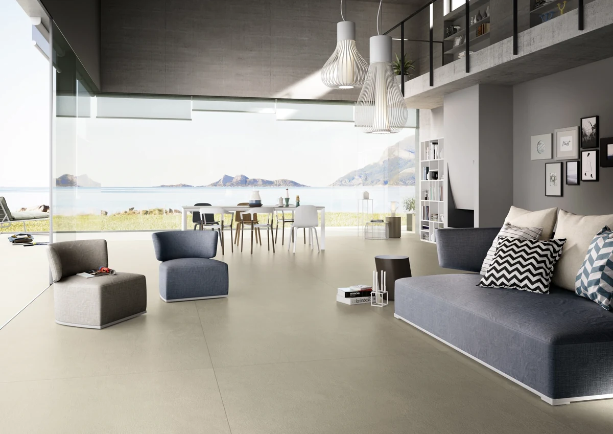 Gres Graniti Fiandre ASTER MAXIMUM efekt kamień - aranzacja w eleganckiej lazience