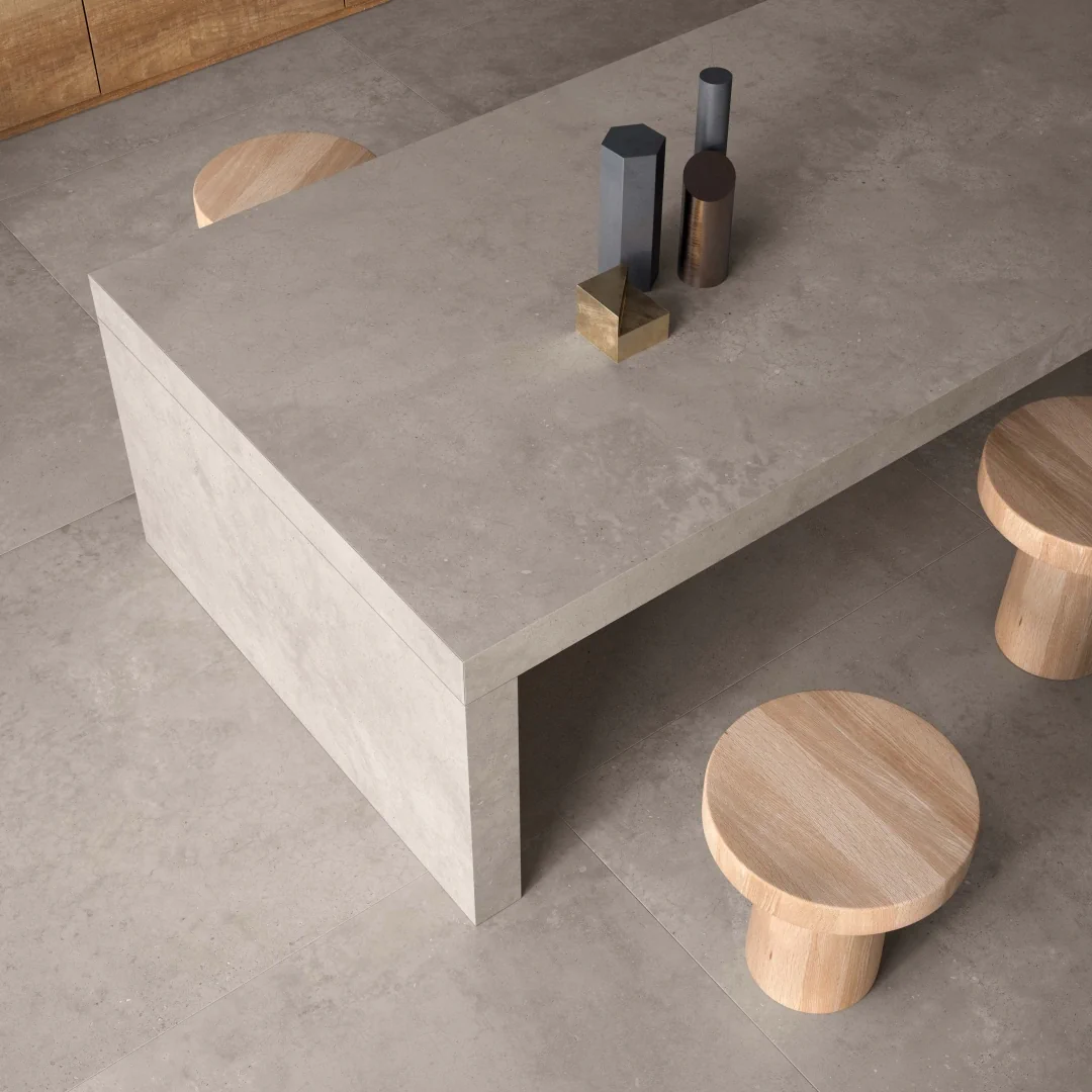 Gres Flaviker HYPER efekt beton - aranzacja w eleganckiej lazience