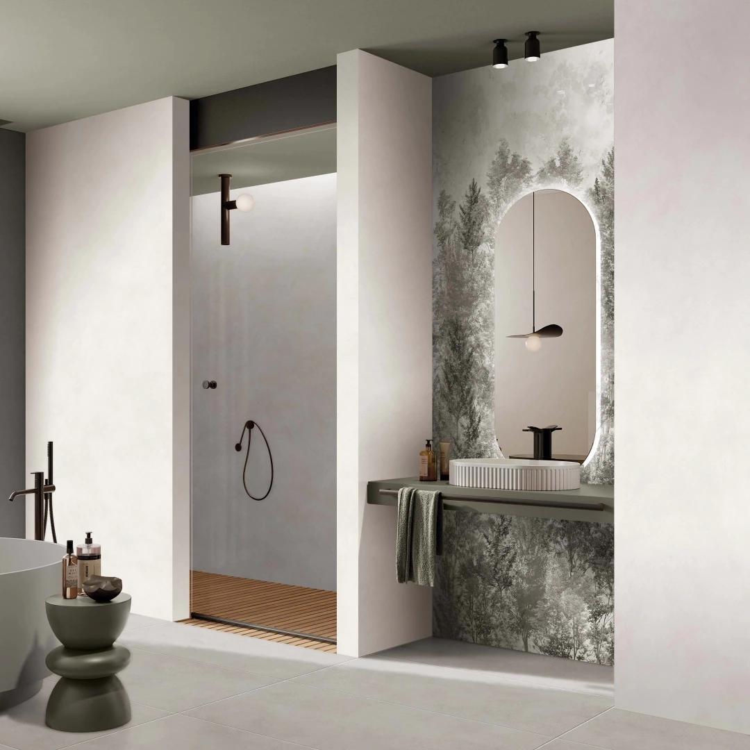 Gres Flaviker PALETTE efekt beton - aranzacja w elewacji domu