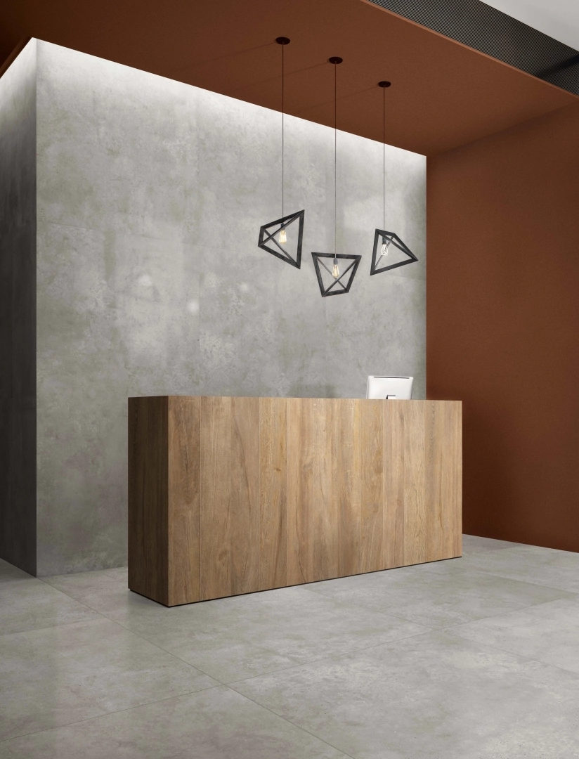 Gres Flaviker HYPER efekt beton - aranzacja w eleganckiej lazience