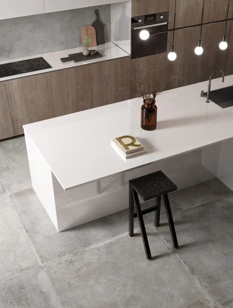 Gres Flaviker RE_TOUR efekt beton - aranzacja w eleganckiej lazience