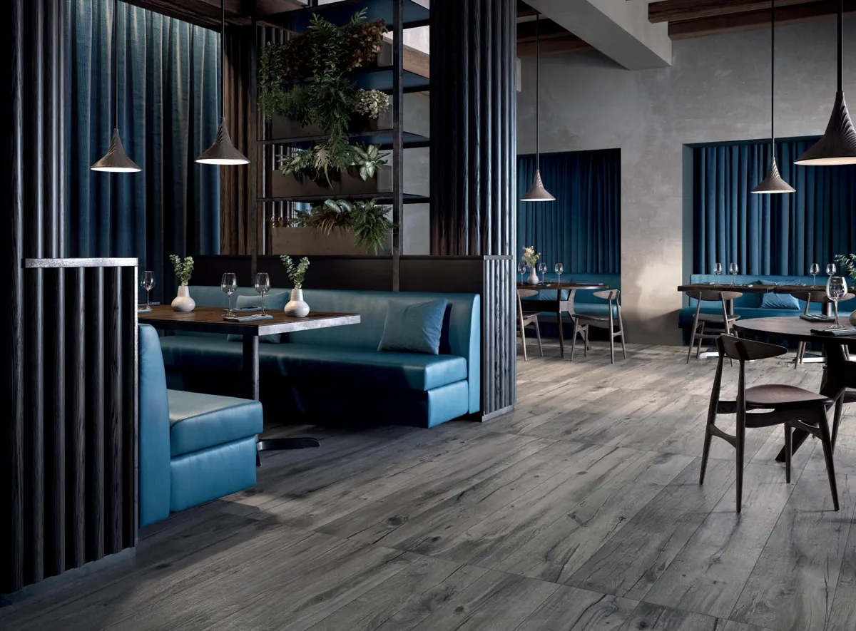 Gres Flaviker NORDIK WOOD efekt drewno - aranzacja w eleganckiej lazience