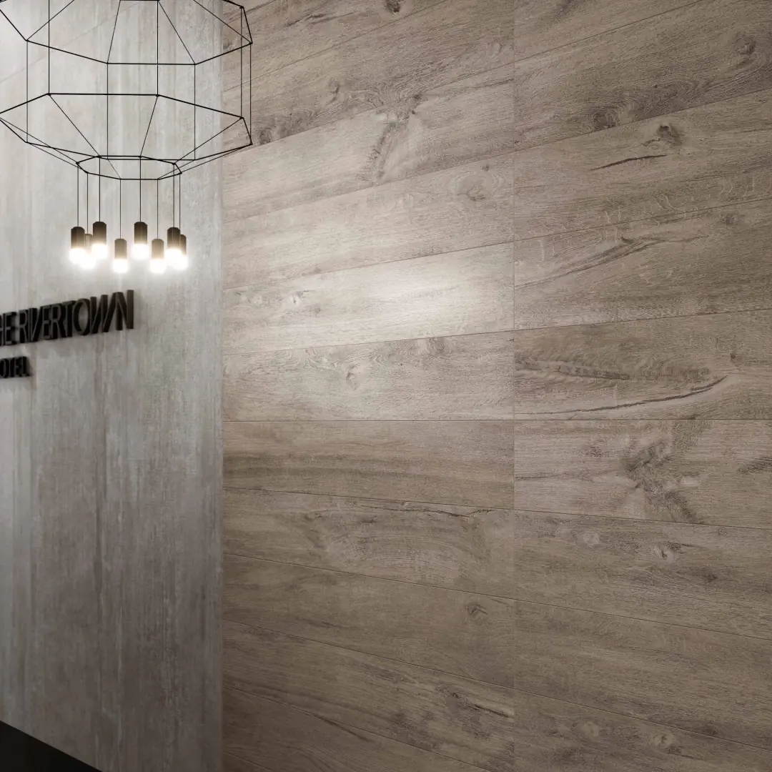 Gres Flaviker COZY efekt drewno - aranzacja w eleganckiej lazience