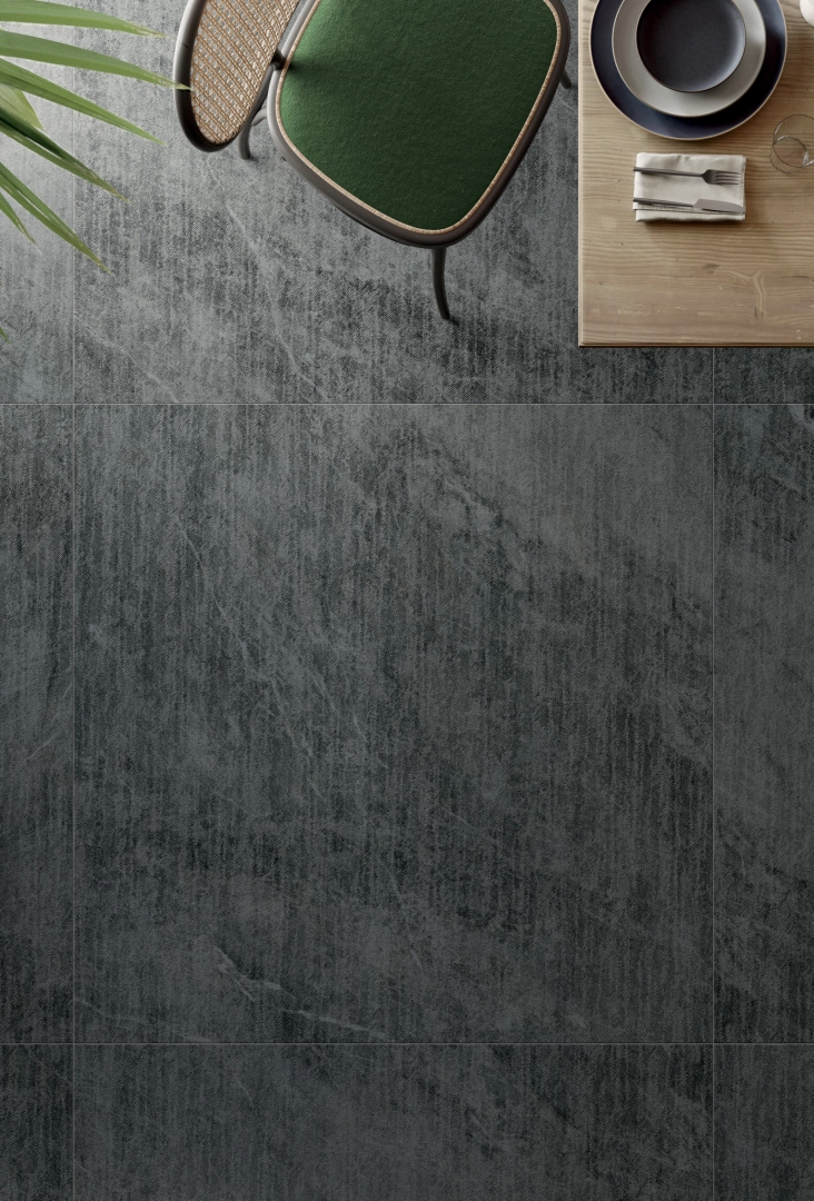 Gres Flaviker BLUE SAVOY efekt kamień - aranzacja w eleganckiej lazience