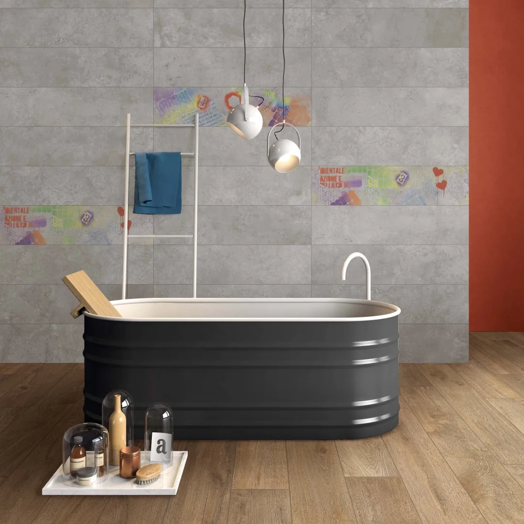 Gres Flaviker HYPER efekt beton - aranzacja w minimalistycznym wnetrzu