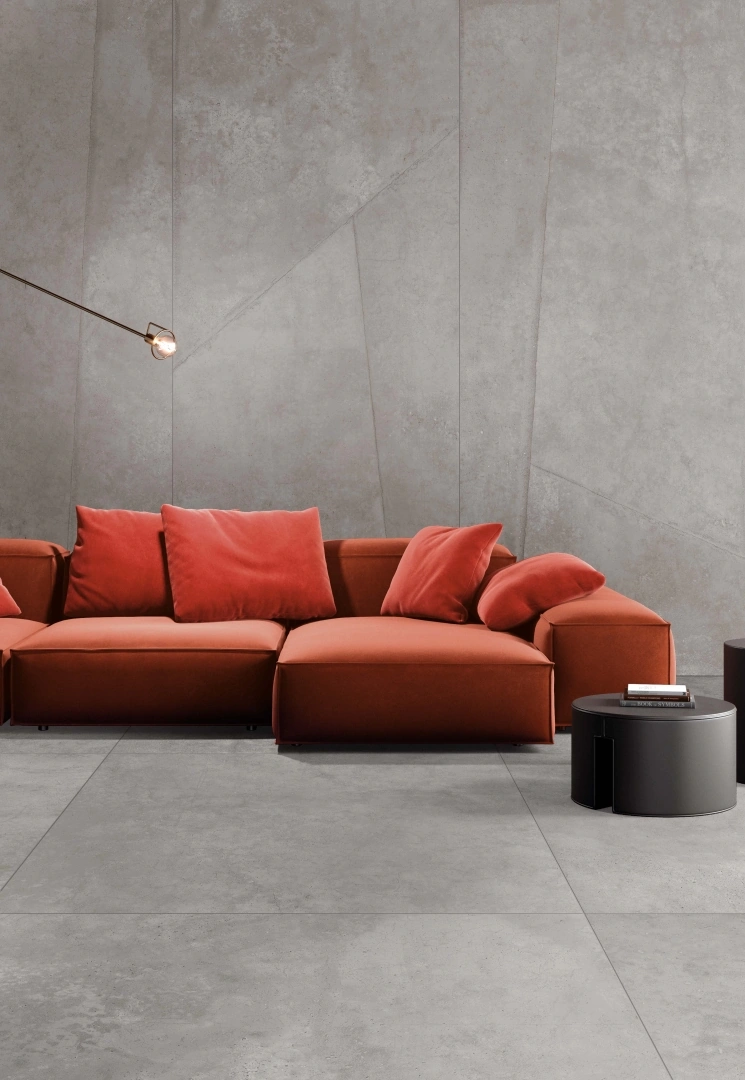 Gres Flaviker HYPER efekt beton - aranzacja w eleganckiej lazience