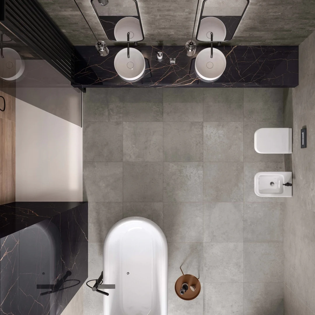 Gres Flaviker HYPER efekt beton - aranzacja w elewacji domu