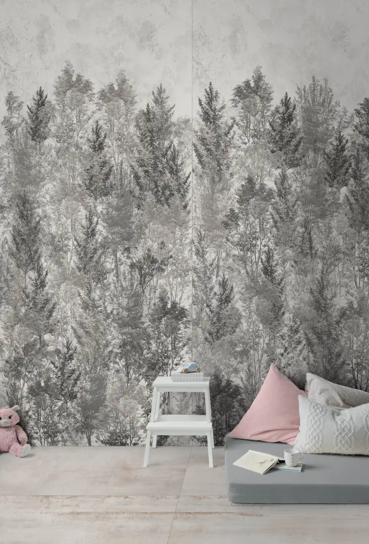 Gres Flaviker ART WALLS efekt tapeta - aranzacja w minimalistycznym wnetrzu
