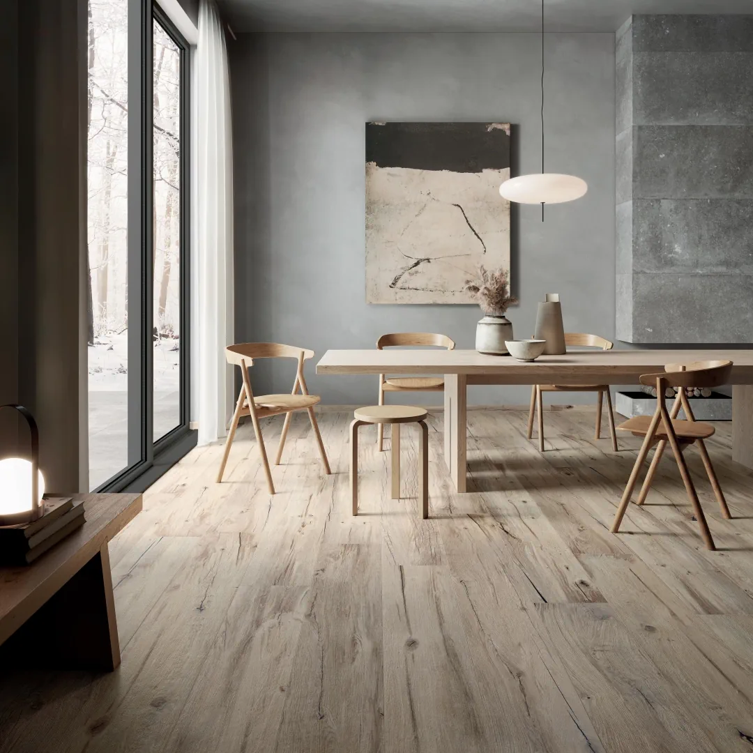 Gres Flaviker NORDIK WOOD efekt drewno - aranzacja w eleganckiej lazience
