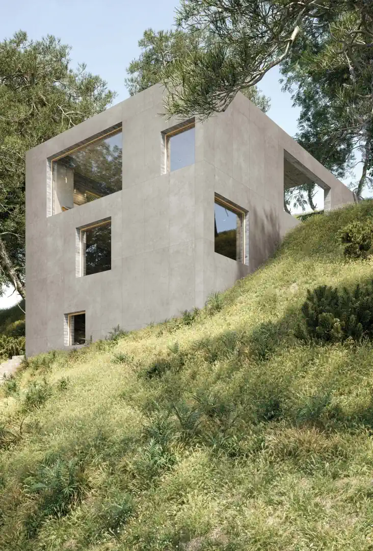 Gres Flaviker HYPER efekt beton - aranzacja w minimalistycznym wnetrzu