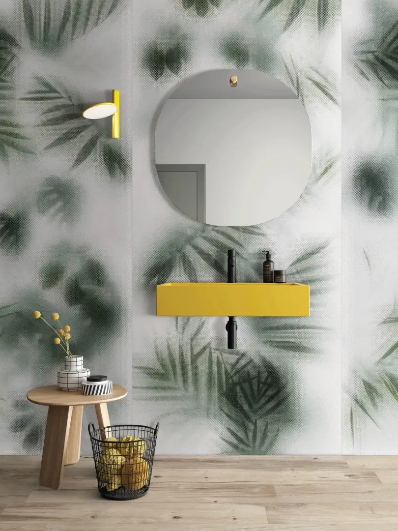 Gres Flaviker ART WALLS efekt tapeta - aranzacja w eleganckiej lazience