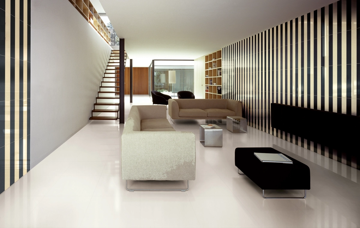 Gres Fmg CHROMOCODE3D efekt kolor - aranzacja w przestronnym holu