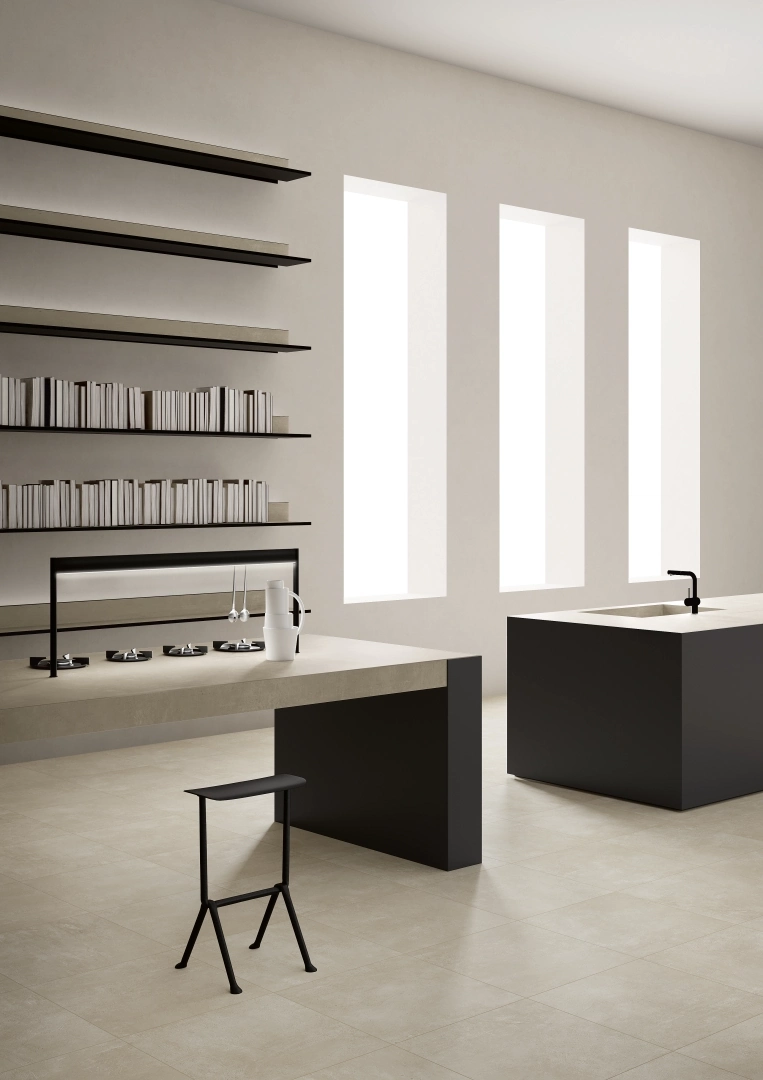Gres Fmg URBAN ACTIVE efekt beton - aranzacja w eleganckiej lazience