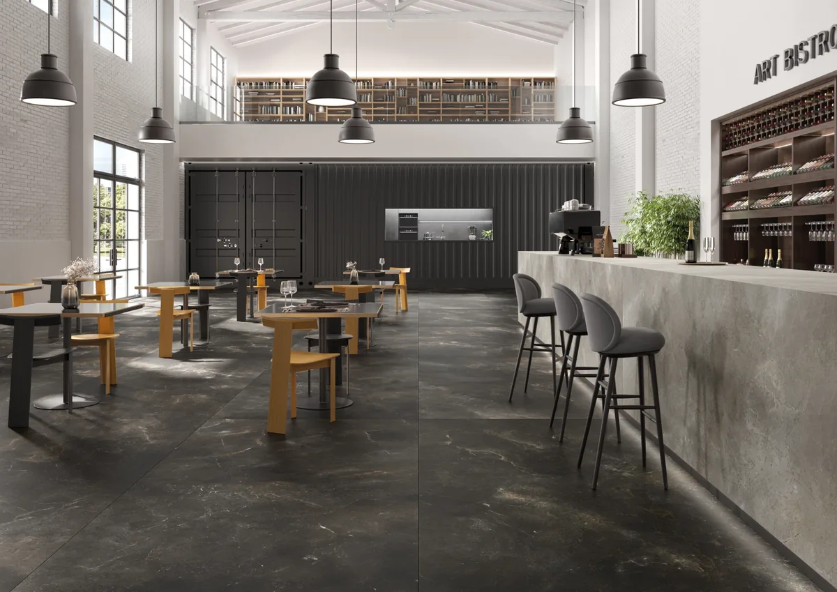 Gres Fmg ART STONE MAXFINE efekt kamień - aranzacja w eleganckiej lazience