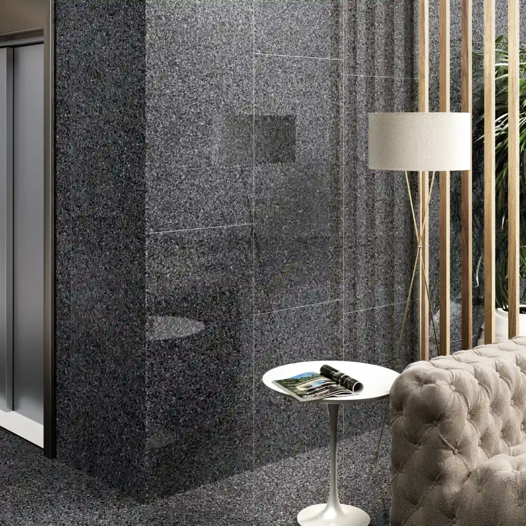 Gres Fmg RIALTO efekt terrazzo - aranzacja w elewacji domu