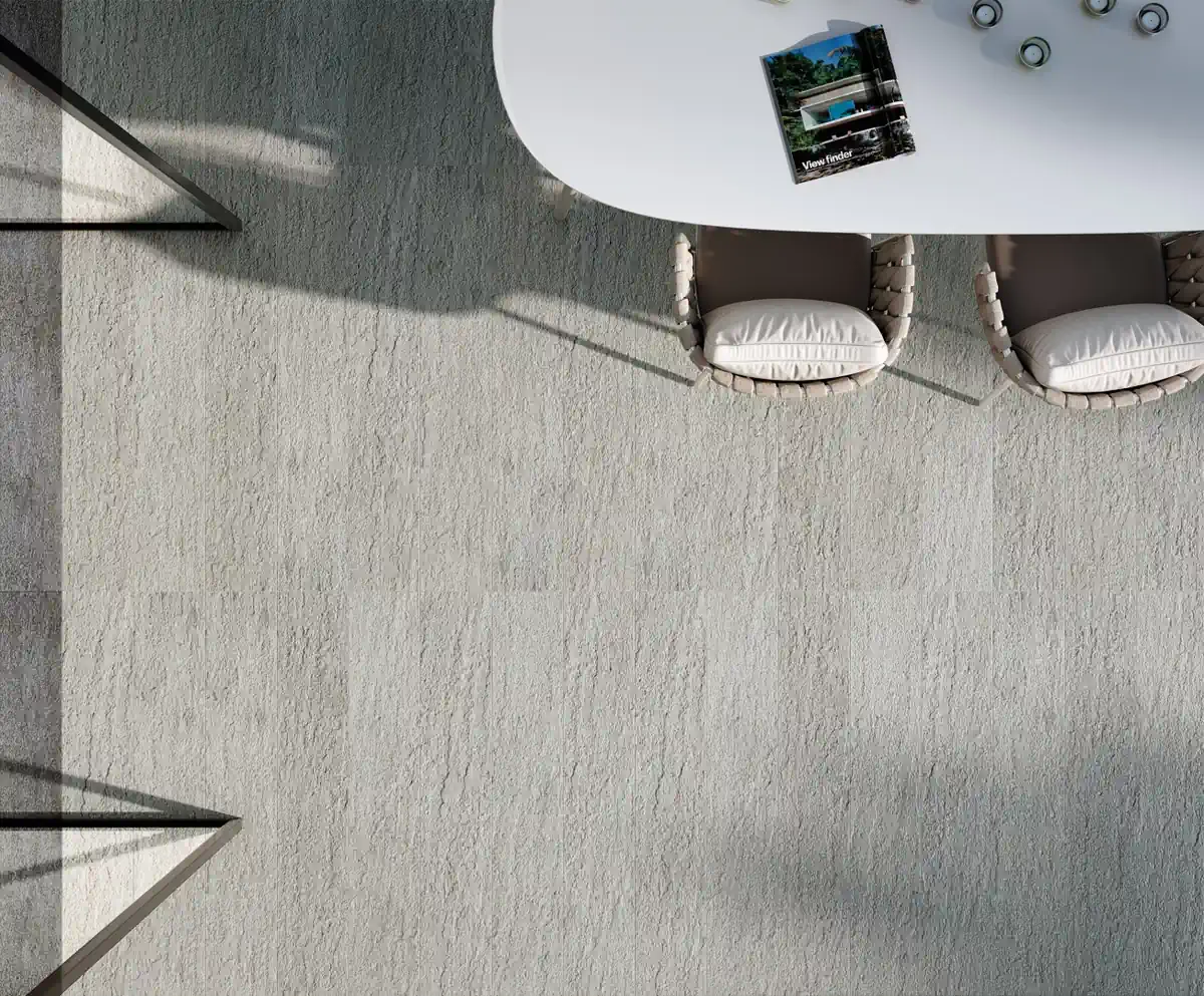 Gres Fmg QUARZITE efekt kamień - aranzacja w eleganckiej lazience