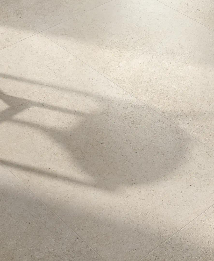 Gres Fondovalle BACKGROUND efekt beton - aranzacja w minimalistycznym wnetrzu