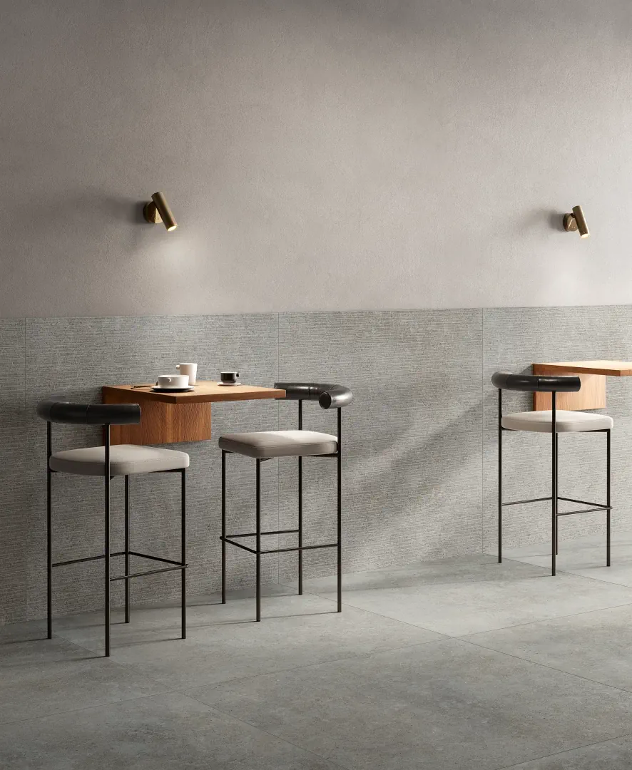 Gres Fondovalle BACKGROUND efekt beton - aranzacja w elewacji domu