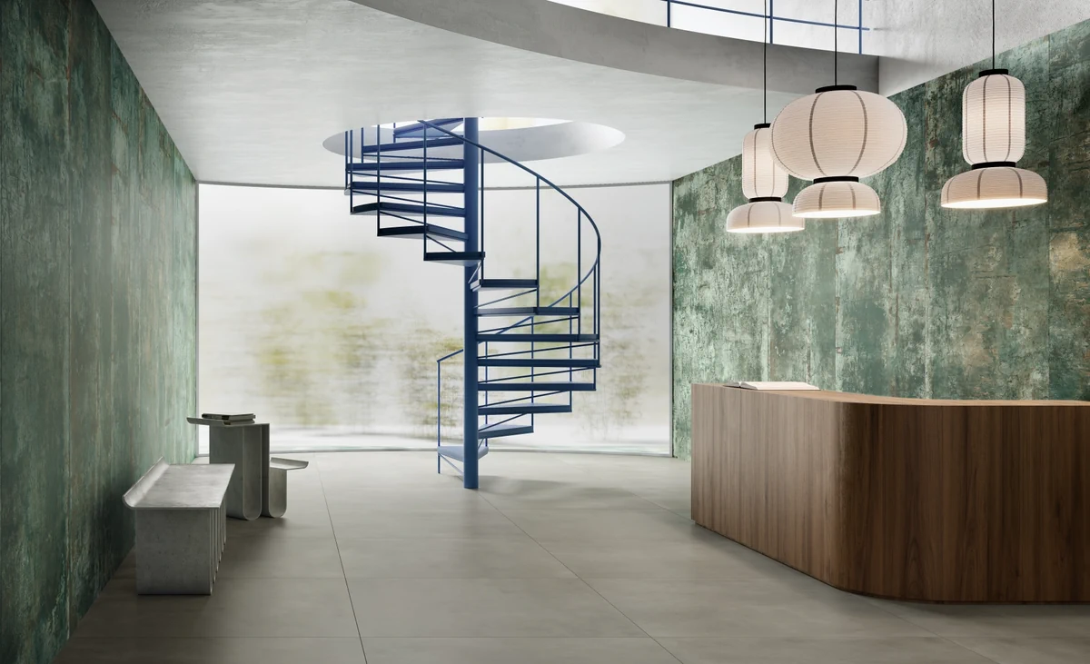Gres Fondovalle URBAN CRAFT efekt kamień - aranzacja w nowoczesnym salonie