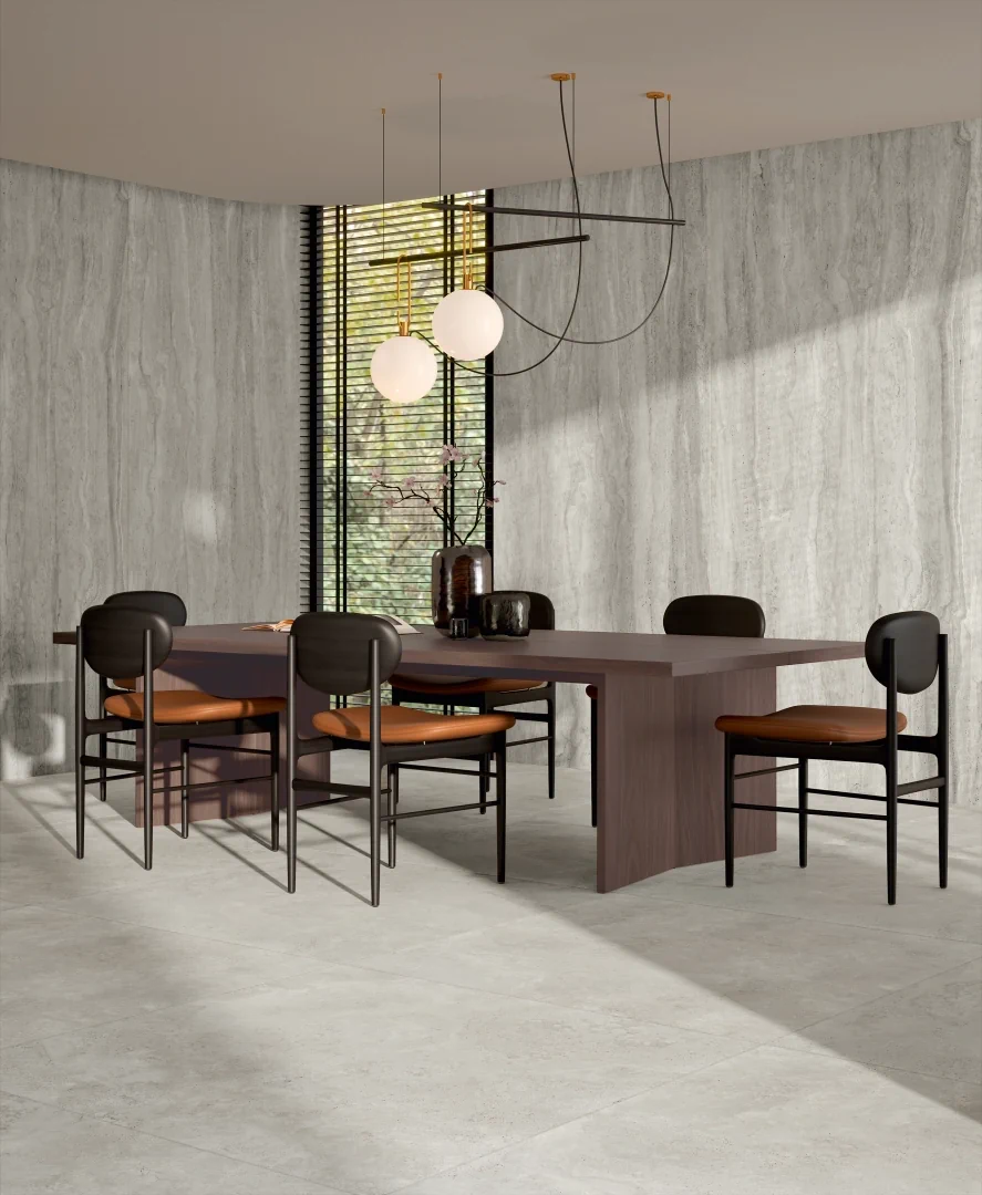 Gres Fondovalle ROYAL TRAVERTINO efekt marmur, - aranzacja w elewacji domu