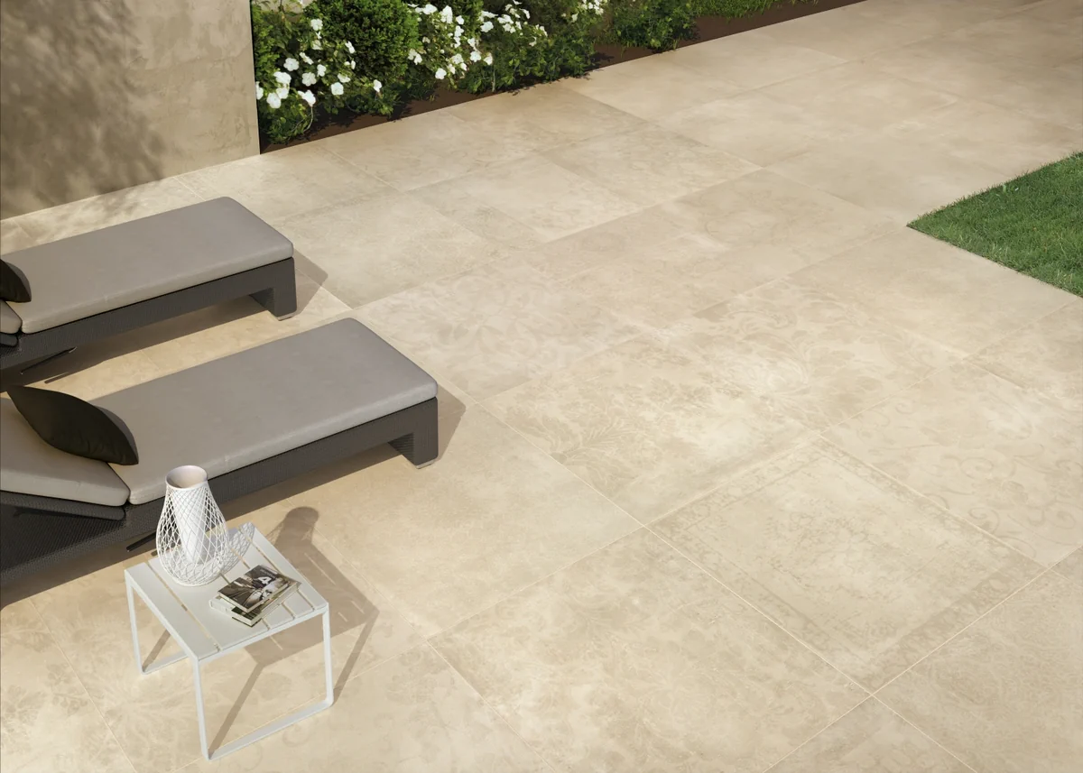 Gres Fondovalle PORTLAND efekt kamień - aranzacja w eleganckiej lazience