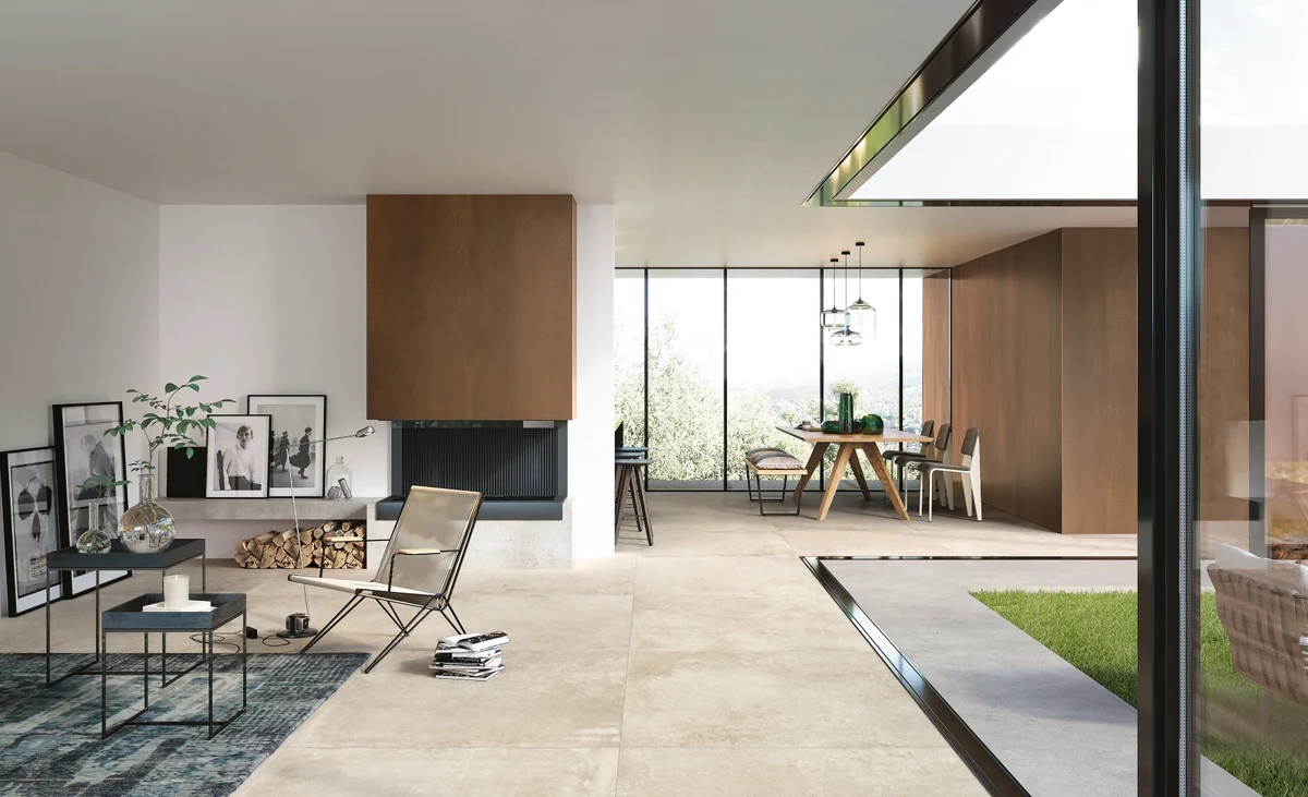 Gres Fondovalle REFRAME efekt beton - aranzacja w elewacji domu