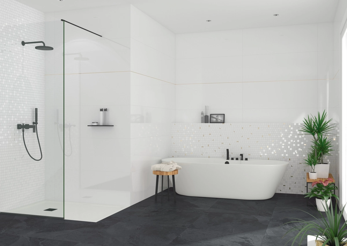 Gres Grespania BAVIERA efekt kolor - aranzacja w eleganckiej lazience