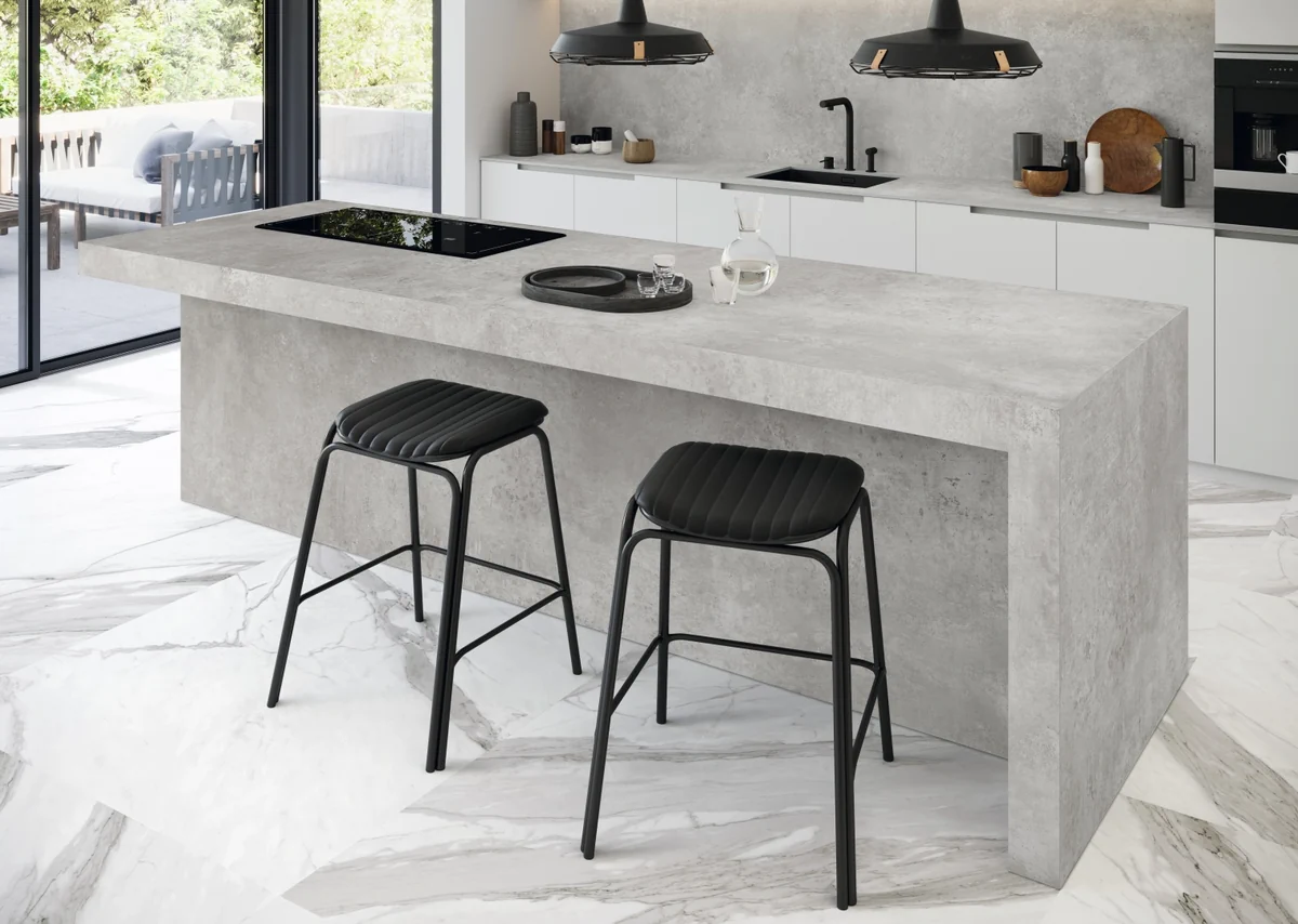 Gres Grespania MOMA efekt kamień, beton - aranzacja w eleganckiej lazience