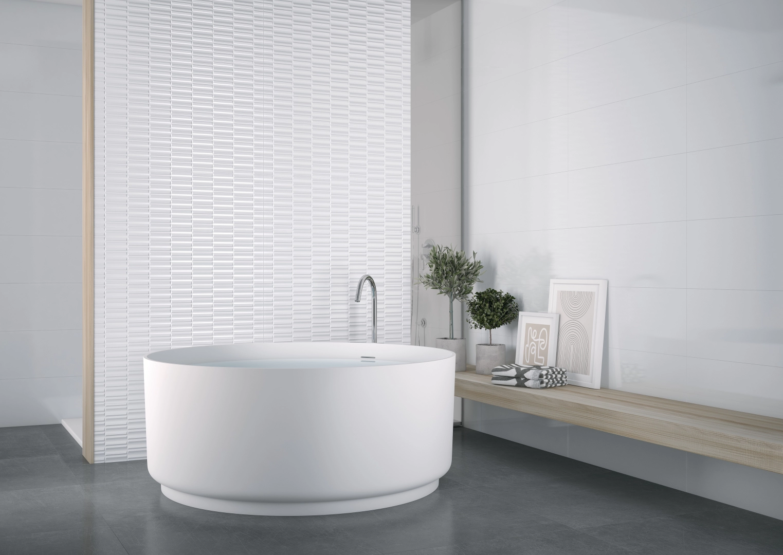 Gres Grespania MONTBLANC - - aranzacja w nowoczesnym salonie