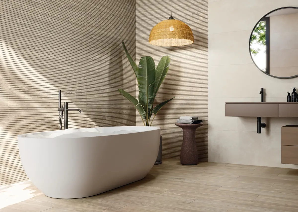 Gres Grespania MALMO - - aranzacja w eleganckiej lazience